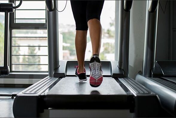 Running on a treadmill