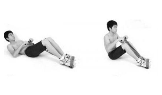 Raise the upper body at the same time in Exhale and twist legs on knees