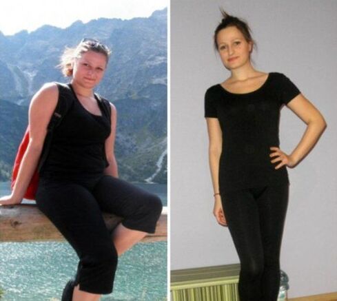 The girl lost weight effectively using the buckwheat diet