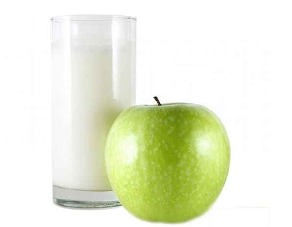 Kefir with apples for an effective diet